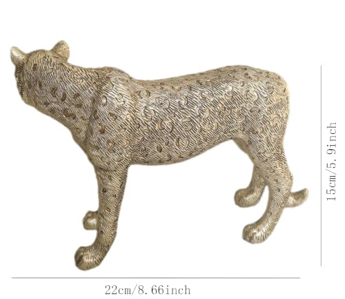 Hymmah Gold Cheetah Statue Home Decor Sculpture Rustic Home Decorations for Home - style: Cheetah