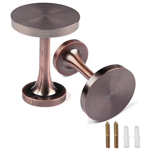 BEL AVENIR 2 Pack Curtain Holdbacks Metal Round Medallion Drapery Tiebacks Wall Hooks Modern Simple Style Home Decor with 2pcs Screws (Copper) - color: Copper