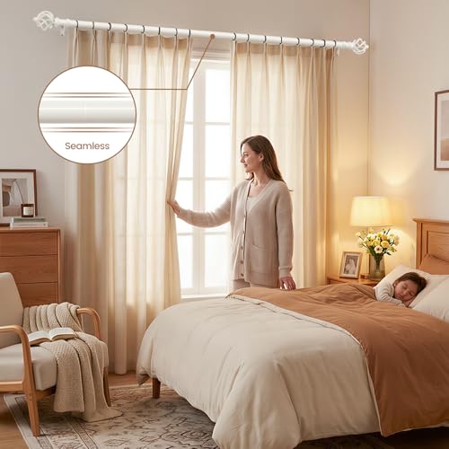 1" Farmhouse Heavy Duty Curtain Rods for Windows,Adjust 36-88",White - color: Antique White, size: 36-88 Inch & 1 Pack