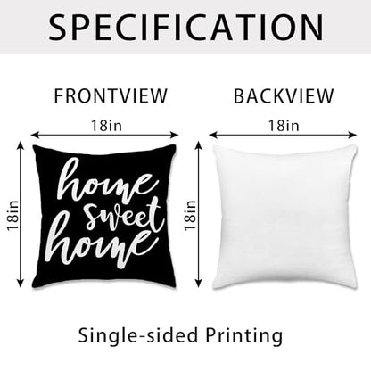 Hexagram Throw Pillow Covers 18x18, Black Outdoor Pillow Covers Set of 4 - color: Black, size: 18" x 18" (Pack of 4)