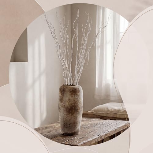 Thiccywoov 12 Pcs Real Dried Willow Branches 47.2 Inches Natural Curly - color: White, size: 47.2 Inches