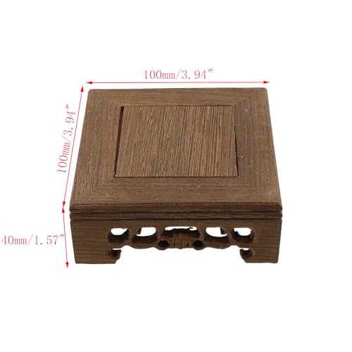 Wooden Display Stand Base Wood Carved Craft Pedestal, 4" x 4" - size: Square, 4" x 4"