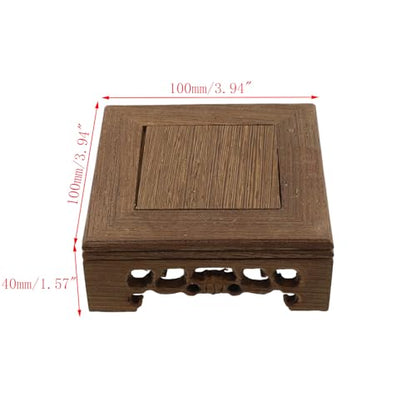 Wooden Display Stand Base Wood Carved Craft Pedestal, 4" x 4" - size: Square, 4" x 4"