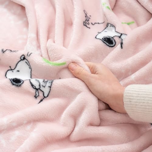 Berkshire Blanket Peanuts VelvetLoft Cute Character Snoopy Plush Throw Blanket,Peanuts Snoopy Make A Wish Spring Pink,Throw 55 in x 70 in (Official Peanuts Product) - color: Make a Wish Spring Pink, size: Throw (55 in x 70 in)