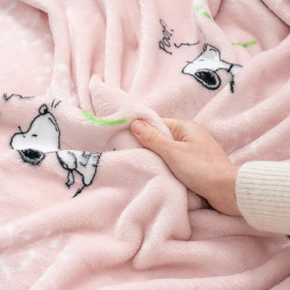 Berkshire Blanket Peanuts VelvetLoft Cute Character Snoopy Plush Throw Blanket,Peanuts Snoopy Make A Wish Spring Pink,Throw 55 in x 70 in (Official Peanuts Product) - color: Make a Wish Spring Pink, size: Throw (55 in x 70 in)