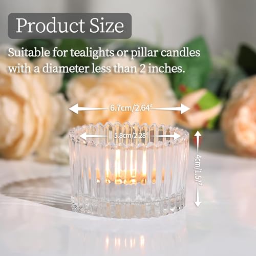 HAVITI 24 Pcs Large Tea Light Holders, Clear Glass Candle Holders, Votive Candle Holders for Table Centerpiece Wedding Table Decor(1.57" H 2.64" D) - color: Clear, size: 1.6" x 2.7"