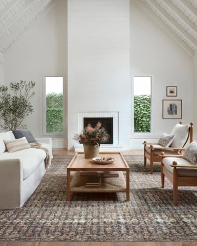Loloi Amber Lewis Billie Ocean/Brick 7'-6" x 9'-6" Area Rug - color: Ocean / Brick, size: 9'6" x 7'6" (Rectangular)