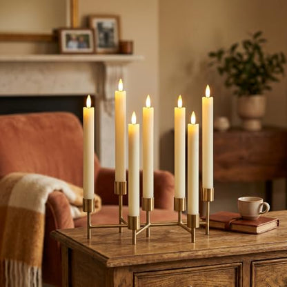 GenSwin Flameless Taper Candles LED Battery Operated Remote Timer Ivory - color: Ivory