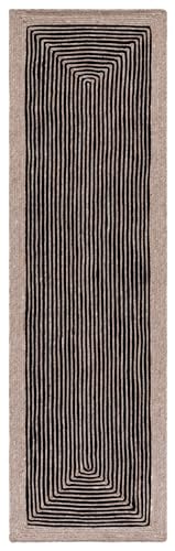 SAFAVIEH Braided Runner Rug 2'3"x8', Wool Beige & Black BRD904B - color: Beige/Black, size: 2'3" x 8' (Runner)