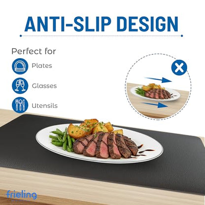 Frieling – Davanti By Frieling – Everyday Rectangular Placemat – Novo Cuero Black - Black, Set of 6 - color: Novo Cuero Black