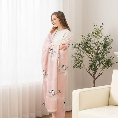 Berkshire Blanket Peanuts VelvetLoft Cute Character Snoopy Plush Throw Blanket,Peanuts Snoopy Make A Wish Spring Pink,Throw 55 in x 70 in (Official Peanuts Product) - color: Make a Wish Spring Pink, size: Throw (55 in x 70 in)