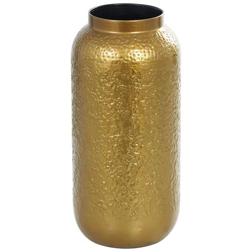 Deco 79 Metal Decorative Vase Textured Hammered Centerpiece Vase, Flower Vase for Home Decoration 9" x 9" x 19", Gold - size: 9" x 9" x 19"