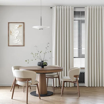Nanspring 100% Blackout Linen Curtains for Bedroom 92 Inch Long Natural - color: Natural, size: 50"W x 92"L (Pack of 2)