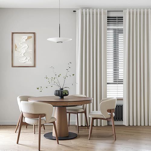 Nanspring 100% Blackout Linen Curtains for Bedroom 50x80 Inches Natural - color: Natural, size: 50"W x 80"L (Pack of 2)