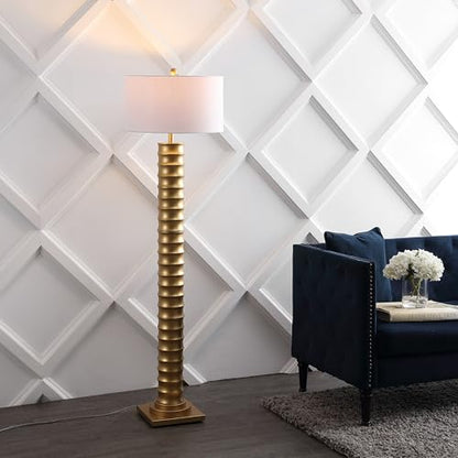 JONATHAN Y Serena Floor Lamp Art Deco Metal 63", Gold Painting