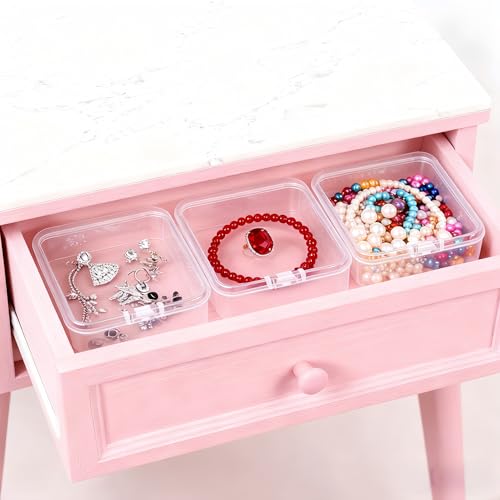 LJY 23 Clear Square Plastic Boxes, 2.9 x 2.9 x 1 in for Model Parts - color: Transparent, size: 2.9x2.9x1 inch