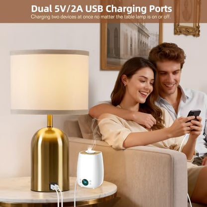 GyroVu Touch Control Table Lamps Set of 2, Gold Bedside Lamps for Bedroom - color: Gold 2