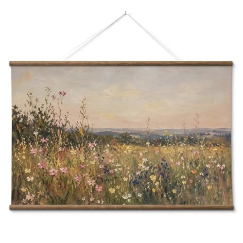 ARPEOTCY Extra Large Framed Wall Art, Wildflower Meadow Art Print, 36x54In - color: Wildflower Meadow