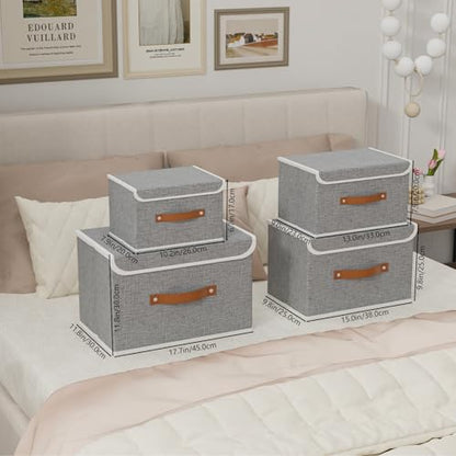 Yawinhe Collapsible Storage Boxes,Grey,10.2x7.9x6.7in,1-Pack - color: Grey, size: S/(1 Pack)