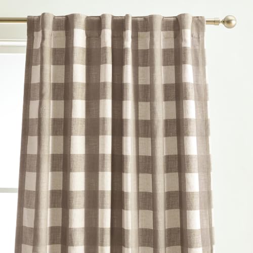 Grainger Rod Pocket Back Tab Window Curtain Panel, Espresso - 52" W x 63" L - color: Espresso, size: 52"W x 63"L (Pack of 1)
