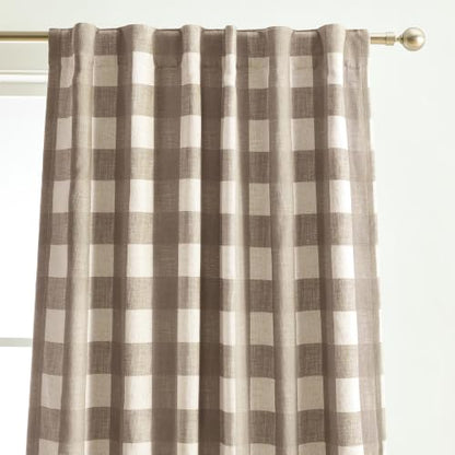 Grainger Rod Pocket Back Tab Window Curtain Panel, Espresso - 52" W x 95" L - color: Espresso, size: 52"W x 95"L (Pack of 1)