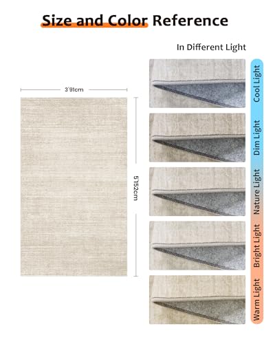 3x5 Runner Rug Non Slip, Washable Rug Runners for Hallways,Beige - color: Stripe-beige, size: 3' x 5' (Runner)