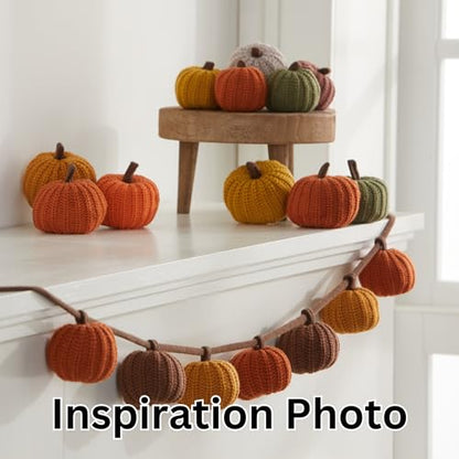 Your Heart's Content Mini Knit Pumpkins Set of 5 (Mini Earth Tone Set) - color: Mini Earth Tone Set