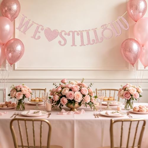 Qttier We Still Do Banner, Rose Gold Glitter - color: Rose Gold