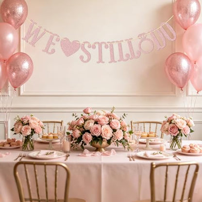Qttier We Still Do Banner, Rose Gold Glitter - color: Rose Gold