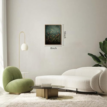 Green Wildflower Canvas Wall Art 8x10 inch - color: Wildflower-green, size: 8"x10" Natural