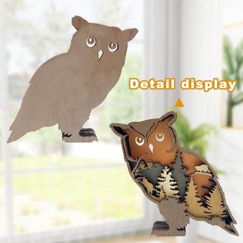 Laozai Cabin Decor Wooden Owl Wall Art - color: Owl