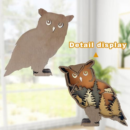 Laozai Cabin Decor Wooden Owl Wall Art - color: Owl
