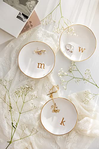 COLLECTIVE HOME Ceramic Jewelry Tray, Trinket Dish, Gifts for Women (R) - color: R