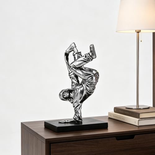 Resin Street Dance Figurine Silver Dancing Man