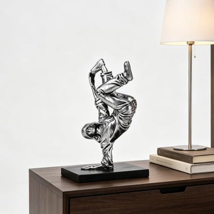 Resin Street Dance Figurine Silver Dancing Man