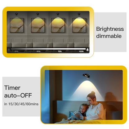3pack Battery Picture Lights for Wall ,Painting Light Rechargeable with Remote&Motion Sensor 2in1,Wireless Display Art Light Dimmable,Led Accent Wall Light Highlight Picture with 3 CCT for Gallery