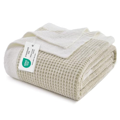 BEDELITE Soft Cozy Chenille Waffle Knit Throw Blanket,Farmhouse Boho - color: Beige, size: Throw(50"x60")