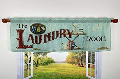 Laundry Room Rod Pocket Valance 58 x 18 Inches - color: Laundry, size: 58"W x 18"L (Pack of 1)