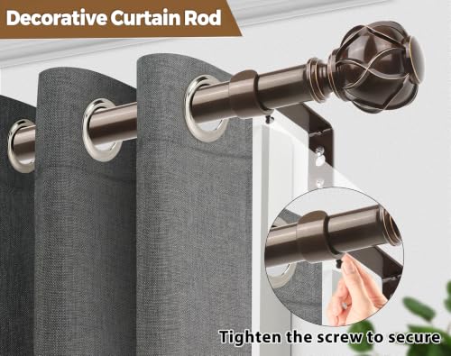 KAMANINA Curtain Rods for Windows 72 to 144 Inch, Long Heavy Duty, Bronze - color: Antique Bronze, size: 72-144"
