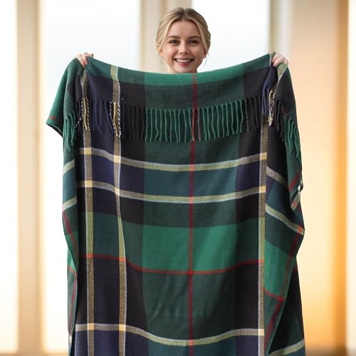 Forest Green Plaid Throw Blanket for Couch, Buffalo Checkered Blanket - color: Forest Green