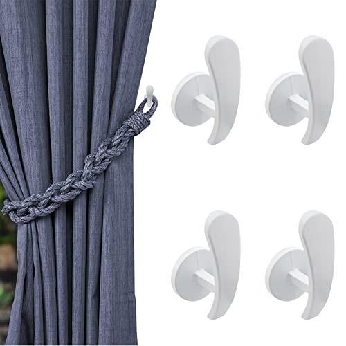 Curtain Tieback Hooks, White, 4 Pack - color: White, size: 4 Pcs