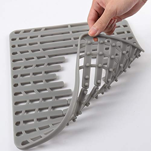 NICE DAY Sink Mat, Sink Protectors for Kitchen Sink Skid Resistance PVC Free Silicone Sink Mat, Small 12.8" x 11.3" - size: 12.8" x 11.3"