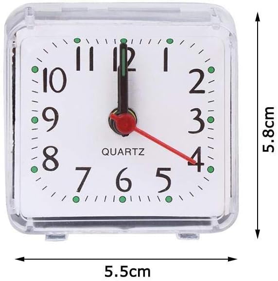 Transparent Mini Square Alarm Clock, Silent, Digital, for Desk, Table, Bedroom, Large Display for Elderly, Home Decor