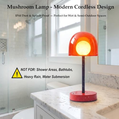 Cordless Table Lamp, Rechargeable Battery Operated Touch Control, Red - color: Red