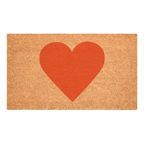 Calloway Mills Madison Heart Doormat (Orange, 17" x 29") - color: Orange, size: 1'5" x 2'5" (Rectangular)