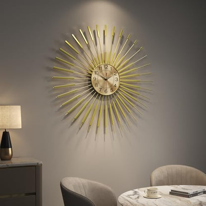 Cuspin 30 Inch Gold Large Wall Clock, Mid Century Modern Sunburst Clocks - color: Gold Atomic Sunburst, size: Large