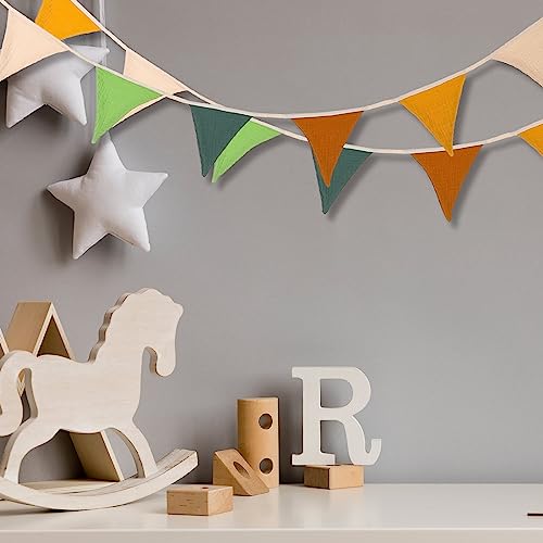 Oudain 2 Pcs Pennant Banner Flags Nursery Garland Triangle, Retro Forest - color: Retro Forest Color