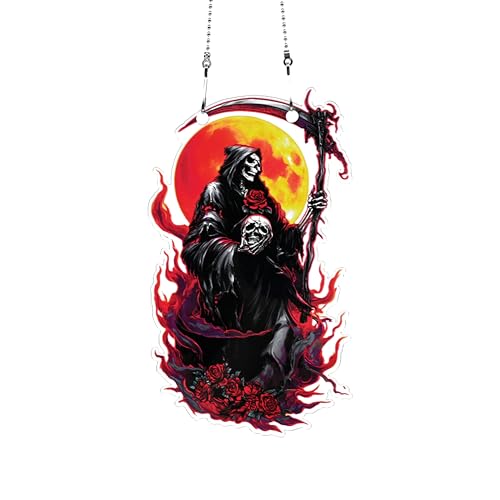 Halloween Grim Reaper Ornaments Colorful Window Hanging Decorations Home Wall Decor for Indoor Outdoor - color: Halloween Grim Reaper