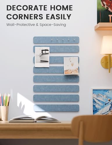 Fluxynara 13" x 2" Felt Wall Panels, Coastal Mist - color: Coastal Mist, size: 8-pack