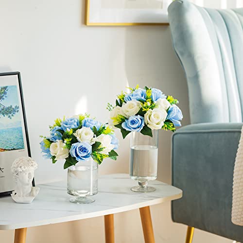 Flower Centerpieces for Wedding Tables: Blue & White, 2 Packs - color: Blue & White